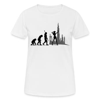 Evolution Damen Woman Influencer SozialMedia Model - Frauen T-Shirt atmungsaktiv - Weiß - Vorne - AI Model Female 172 dark (172cm)