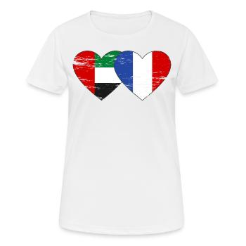 Émirats arabes unis France Drapeau - T-shirt respirant Femme - blanc - Devant - AI Model Female 172 dark (172cm)