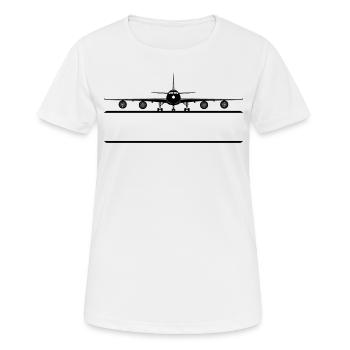Flugzeug Namensschild - Frauen T-Shirt atmungsaktiv - Weiß - Vorne - AI Model Female 172 dark (172cm)