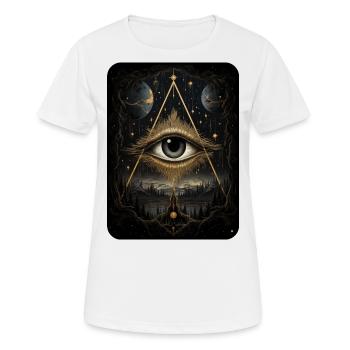 Mystisches Göttliches Auge - Frauen T-Shirt atmungsaktiv - Weiß - Vorne - AI Model Female 172 dark (172cm)