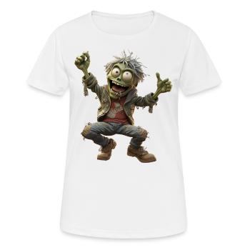 Marvin the green cheerful zombie - Women's Breathable T-Shirt - white - Front - AI Model Female 172 dark (172cm)