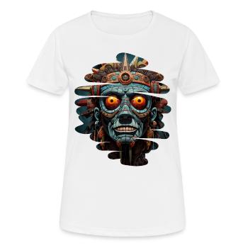 Tatonka der blaue Aztekische Schamane - Frauen T-Shirt atmungsaktiv - Weiß - Vorne - AI Model Female 172 dark (172cm)