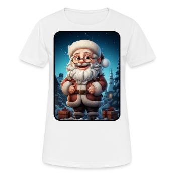 Weihnachtsmann Santa Claus - Frauen T-Shirt atmungsaktiv - Weiß - Vorne - AI Model Female 172 dark (172cm)