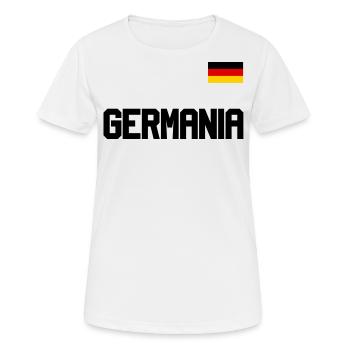 Maillot de l’Allemagne look GERMANIA avec drapeau - T-shirt respirant Femme - blanc - Devant - AI Model Female 172 dark (172cm)