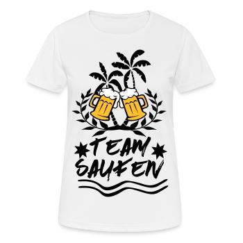 Team Saufen Malle JGA Party Design - Frauen T-Shirt atmungsaktiv - Weiß - Vorne - AI Model Female 172 dark (172cm)