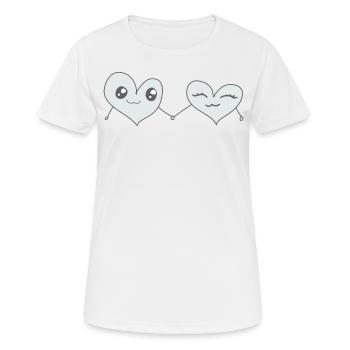 Herzen Liebespaar Herz - Frauen T-Shirt atmungsaktiv - Weiß - Vorne - AI Model Female 172 dark (172cm)