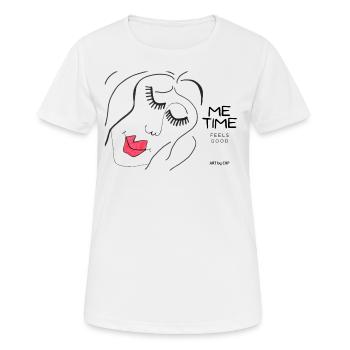 ME TIME - Art by CHP - Frauen T-Shirt atmungsaktiv - Weiß - Vorne - AI Model Female 172 dark (172cm)
