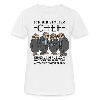 Stolzer Chef unglaublich fleißiges Team Faultiere - Frauen T-Shirt atmungsaktiv - Weiß - Vorne - AI Model Female 172 dark (172cm)