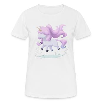 Water fun with unicorn: the leap into pleasure - Women's Breathable T-Shirt - white - Front - AI Model Female 172 dark (172cm)