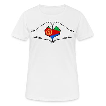 Eritrea Herzform - Frauen T-Shirt atmungsaktiv - Weiß - Vorne - AI Model Female 172 dark (172cm)