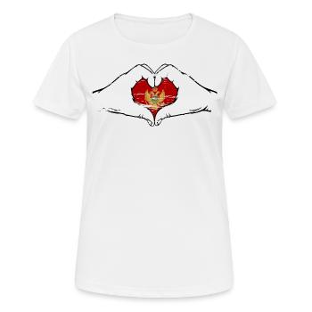 Montenegro Flaggeform used - Frauen T-Shirt atmungsaktiv - Weiß - Vorne - AI Model Female 172 dark (172cm)