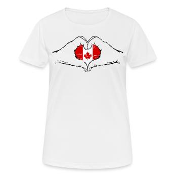 Kanada Flagge Herzform used - Frauen T-Shirt atmungsaktiv - Weiß - Vorne - AI Model Female 172 dark (172cm)