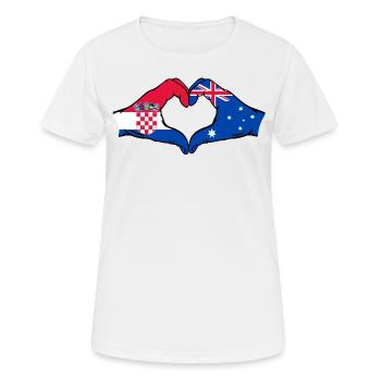Croatie Australie Drapeau Coeur Forme De Coeur - T-shirt respirant Femme - blanc - Devant - AI Model Female 172 dark (172cm)