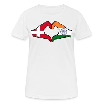 Danemark Inde mains forme de coeur - T-shirt respirant Femme - blanc - Devant - AI Model Female 172 dark (172cm)