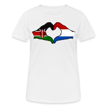 Kenia Holland Hände Herzform - Frauen T-Shirt atmungsaktiv - Weiß - Vorne - AI Model Female 172 dark (172cm)