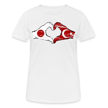 Japan Turkey Hands Heart Shape Used - Women's Breathable T-Shirt - white - Front - AI Model Female 172 dark (172cm)