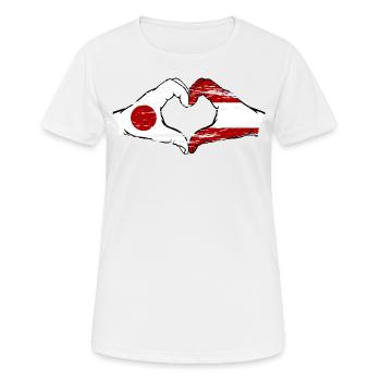 Japan Austria Hands Heart Shape Used - Women's Breathable T-Shirt - white - Front - AI Model Female 172 dark (172cm)