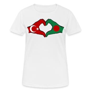 Turkey Bangladesh Hands Heart Shape - Women's Breathable T-Shirt - white - Front - AI Model Female 172 dark (172cm)