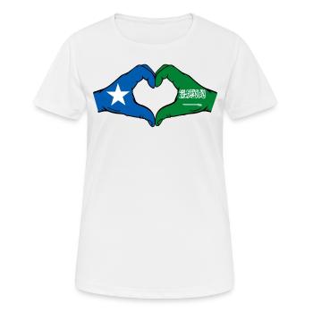 Somalia Saudi Arabien Flagge Hände Herzform - Frauen T-Shirt atmungsaktiv - Weiß - Vorne - AI Model Female 172 dark (172cm)