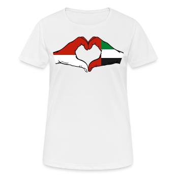 Indonesia United Arab Emirates Heart - Women's Breathable T-Shirt - white - Front - AI Model Female 172 dark (172cm)