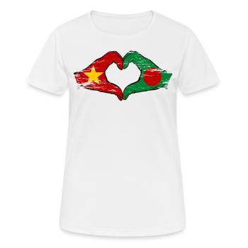 Vietnam Bangladesh flag hands heart shape used - Women's Breathable T-Shirt - white - Front - AI Model Female 172 dark (172cm)