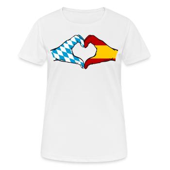 Bavière, Espagne, Drapeau, Aiguilles, Coeur - T-shirt respirant Femme - blanc - Devant - AI Model Female 172 dark (172cm)