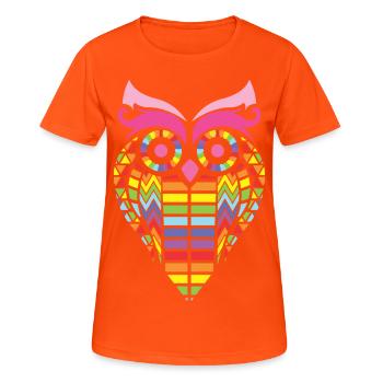 RAINBOW OWL - T-shirt respirant Femme - orange néon - Devant - AI Model Female 172 dark (172cm)