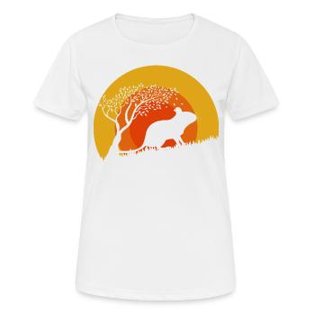 Degu Sunset | Gift for Deguhalter | DEGUS - Women's Breathable T-Shirt - white - Front - AI Model Female 172 dark (172cm)