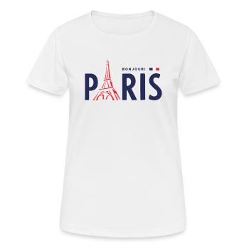 Pariser Eiffelturm - Frauen T-Shirt atmungsaktiv - Weiß - Vorne - AI Model Female 172 dark (172cm)
