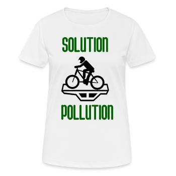Solution Pollution Idée Cadeau Pour Les Ecolos - T-shirt respirant Femme - blanc - Devant - AI Model Female 172 dark (172cm)