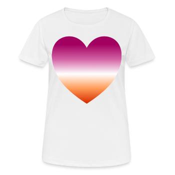 Lesbisches Herz - Frauen T-Shirt atmungsaktiv - Weiß - Vorne - AI Model Female 172 dark (172cm)