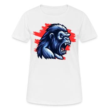 Verrückter Gorilla - Frauen T-Shirt atmungsaktiv - Weiß - Vorne - AI Model Female 172 dark (172cm)