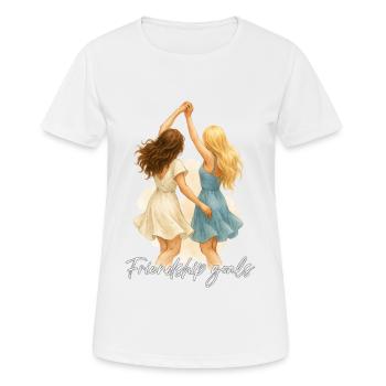 Copines dansantes – blondes et brunes - T-shirt respirant Femme - blanc - Devant - AI Model Female 172 dark (172cm)