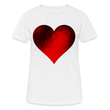 Rotes Mosaik Herz - Frauen T-Shirt atmungsaktiv - Weiß - Vorne - AI Model Female 172 dark (172cm)
