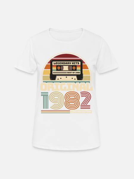 Retro Vintage Cassette Birthday Vintage 1982 - Women's Breathable T-Shirt - white