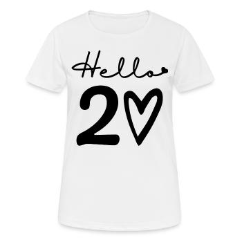 bonjour 20. 20e anniversaire - T-shirt respirant Femme - blanc - Devant - AI Model Female 172 dark (172cm)