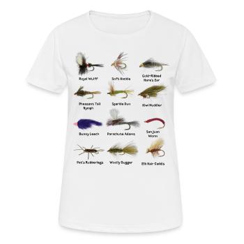 Fly Fishing Flies Fisherman Gift - Frauen T-Shirt atmungsaktiv - Weiß - Vorne - AI Model Female 172 dark (172cm)