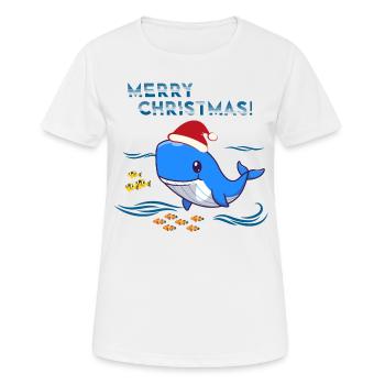 Weihnachten Wal Weihnachtsgeschenk - Frauen T-Shirt atmungsaktiv - Weiß - Vorne - AI Model Female 172 dark (172cm)