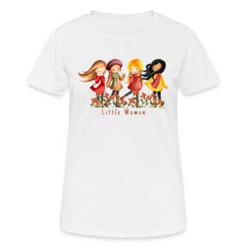 Litte Women - Happy Girls - Kleine Mädchen - Frauen T-Shirt atmungsaktiv - Weiß - Vorne - AI Model Female 172 dark (172cm)