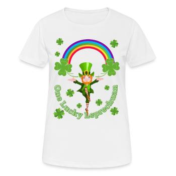 Ein glücklicher Kobold - Frauen T-Shirt atmungsaktiv - Weiß - Vorne - AI Model Female 172 dark (172cm)