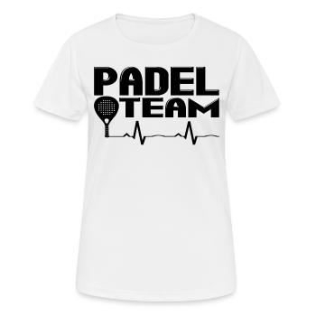 Padel Mannschaft - Frauen T-Shirt atmungsaktiv - Weiß - Vorne - AI Model Female 172 dark (172cm)