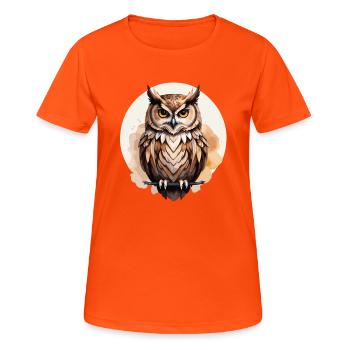 Owl Cool Stylish Feathers in This Design Bird - Women's Breathable T-Shirt - neon orange - Front - AI Model Female 172 dark (172cm)