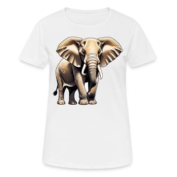 Éléphant - Design Animalier - T-shirt respirant Femme - blanc - Devant - AI Model Female 172 dark (172cm)
