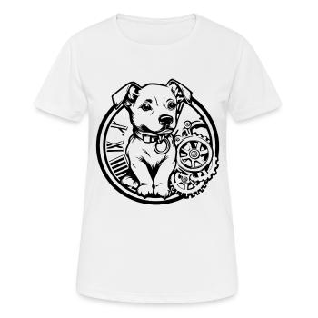 Uhr Hund Uhrwerk Hundehalter Hundeliebhaber - Frauen T-Shirt atmungsaktiv - Weiß - Vorne - AI Model Female 172 dark (172cm)