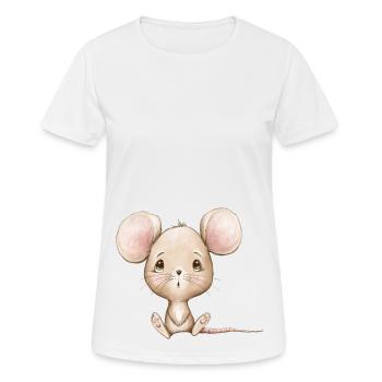 Maus - Frauen T-Shirt atmungsaktiv - Weiß - Vorne - AI Model Female 172 dark (172cm)