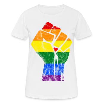 RAINBOW FIST - T-shirt respirant Femme - blanc - Devant - AI Model Female 172 dark (172cm)