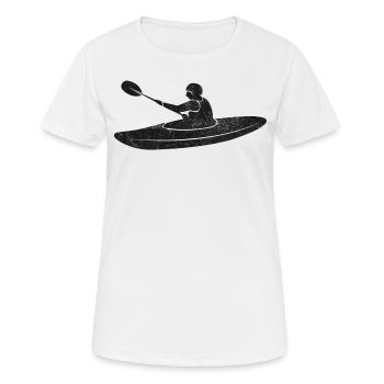 Kajak Wildwasser Paddel Vintage - Frauen T-Shirt atmungsaktiv - Weiß - Vorne - AI Model Female 172 dark (172cm)