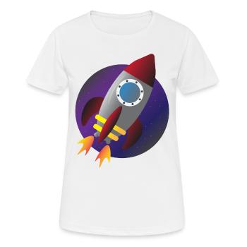 Fusée vaisseau spatial espace enfants enfants voyage dans l'espace - T-shirt respirant Femme - blanc - Devant - AI Model Female 172 dark (172cm)
