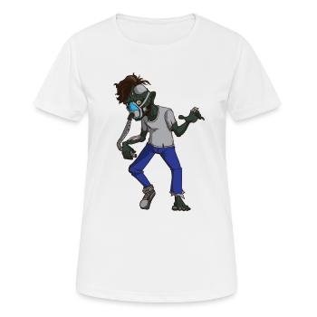 CPAP Zombie Sleep Apnea Halloween Gift - Women's Breathable T-Shirt - white - Front - AI Model Female 172 dark (172cm)