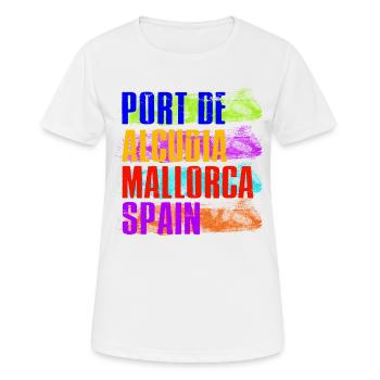 Port De Alcudia Spanien Balearen Mallorca Urlaub - Frauen T-Shirt atmungsaktiv - Weiß - Vorne - AI Model Female 172 dark (172cm)